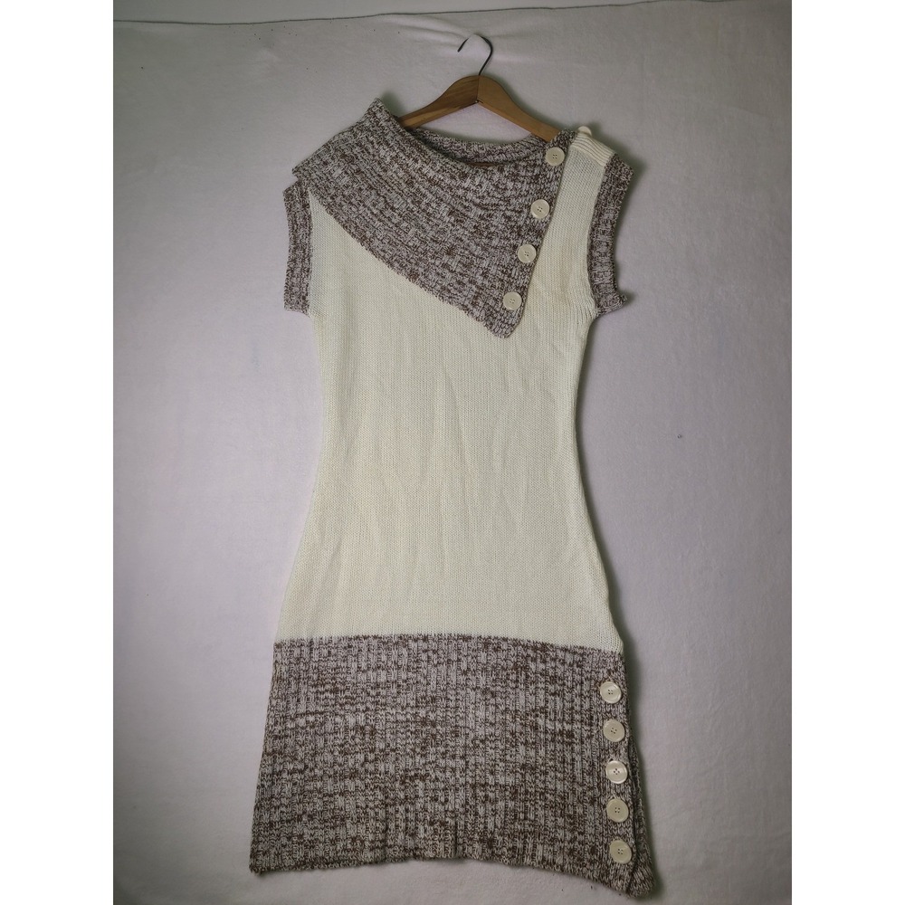 Y2K Body Central Sweater Dress Wm M Asymmetrical 00s Gilmore Preppy Cozy Winter